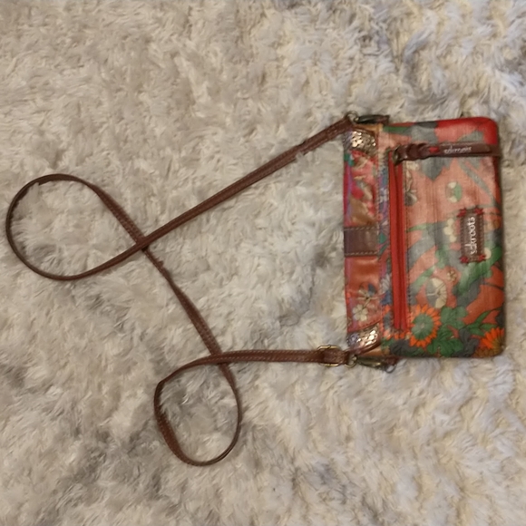 Sakroots peace clutch style crossbody bag bohemian botanical - Picture 3 of 16